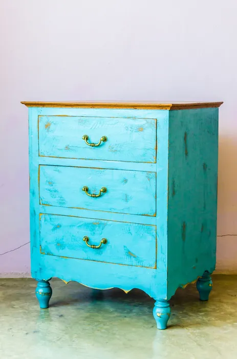 Distressed Turquoise Dresser