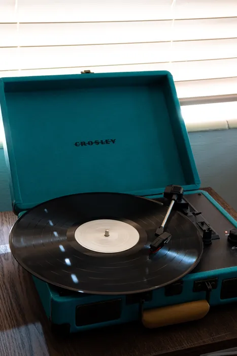 Teal Crosley Record Player